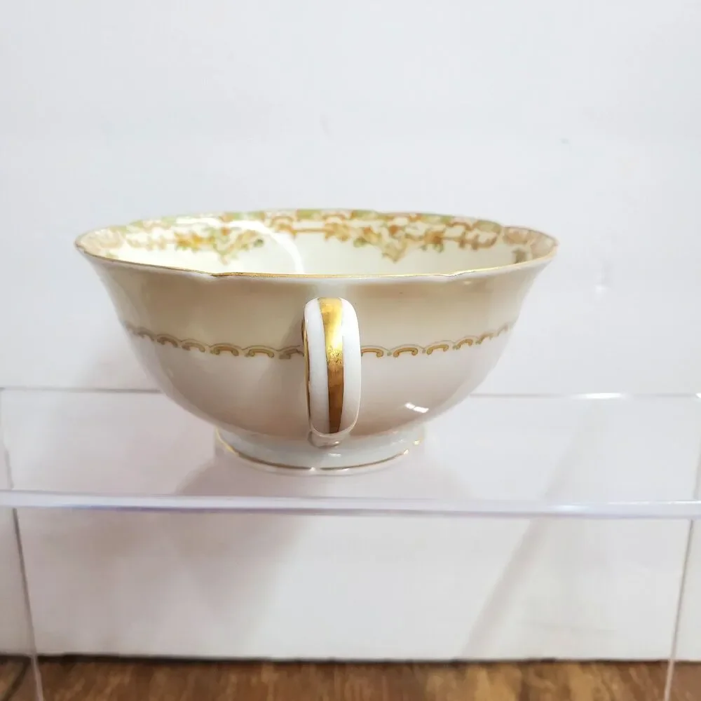 Vintage Noritake Veona Cream Soup Bowls Set of 3 Double Handle Porcelain Japan